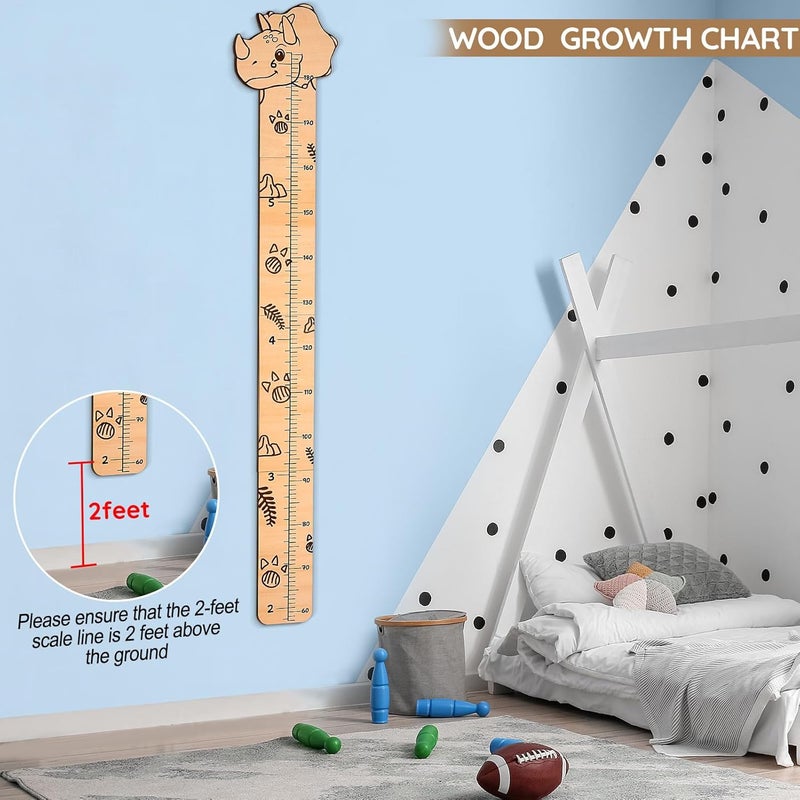 Beinou Growth Chart for Wall Wood Height Chart for Kids Height Measurement for Wall Boy Girls Height Wall Chart Growth Measuring Ruler Room Wall Decor - Image 5